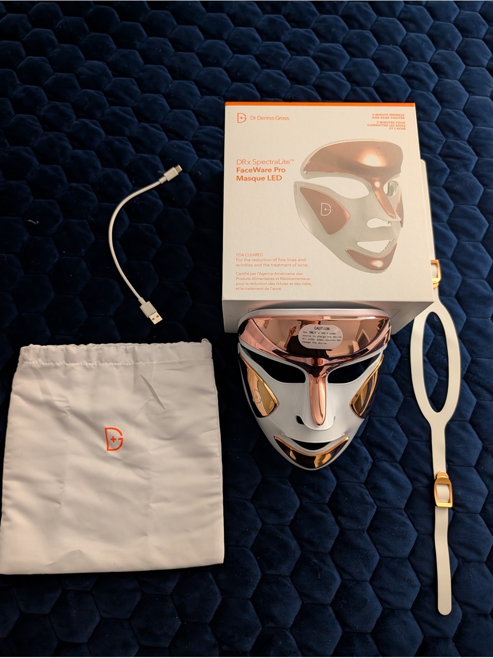 SpectraLite FaceWare Pro LED Mask - White & Rose Gold